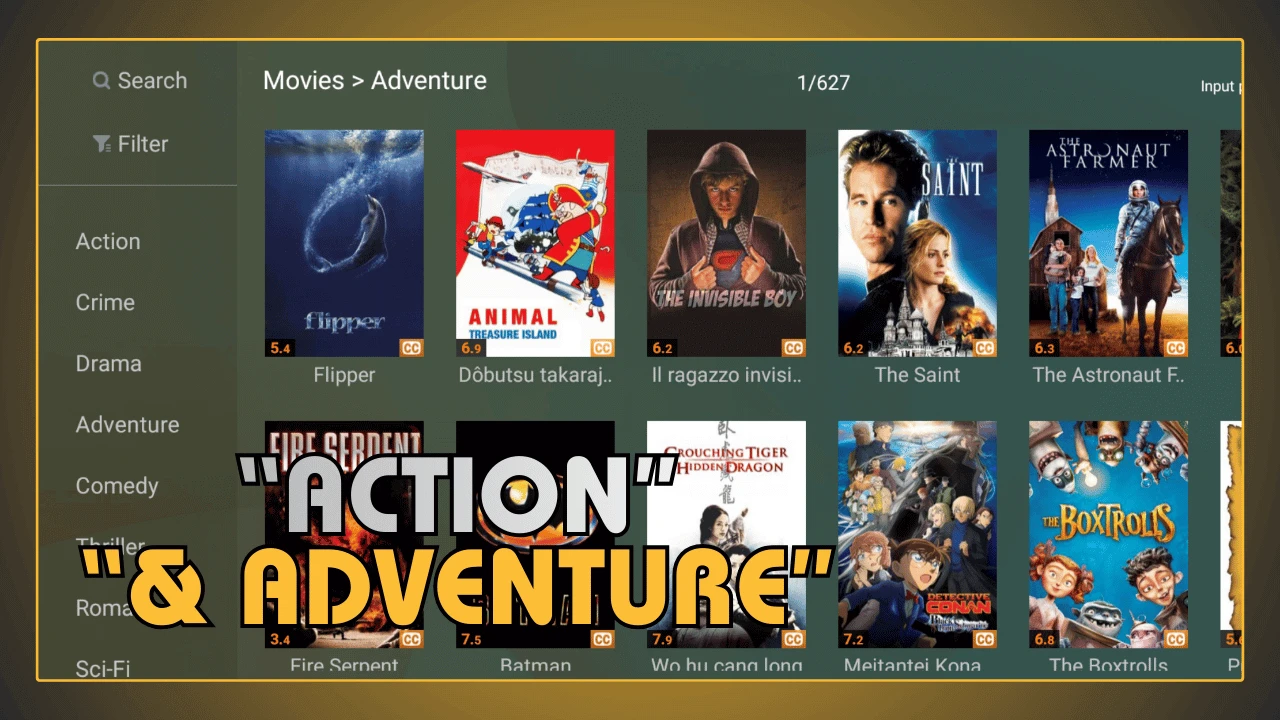 Filmes de ação e aventura no YouCine APK
