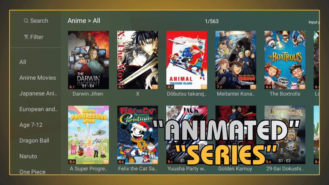 Séries animadas no YouCine APK