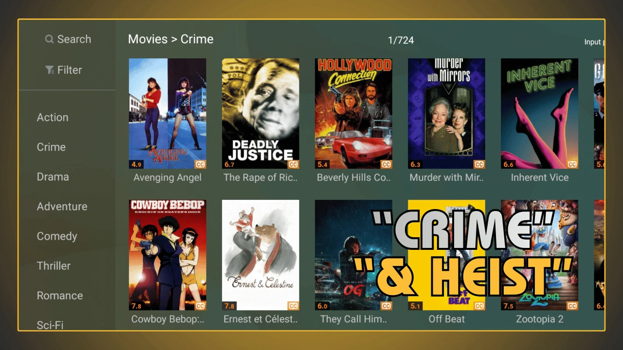 Filmes de crime no YouCine APK