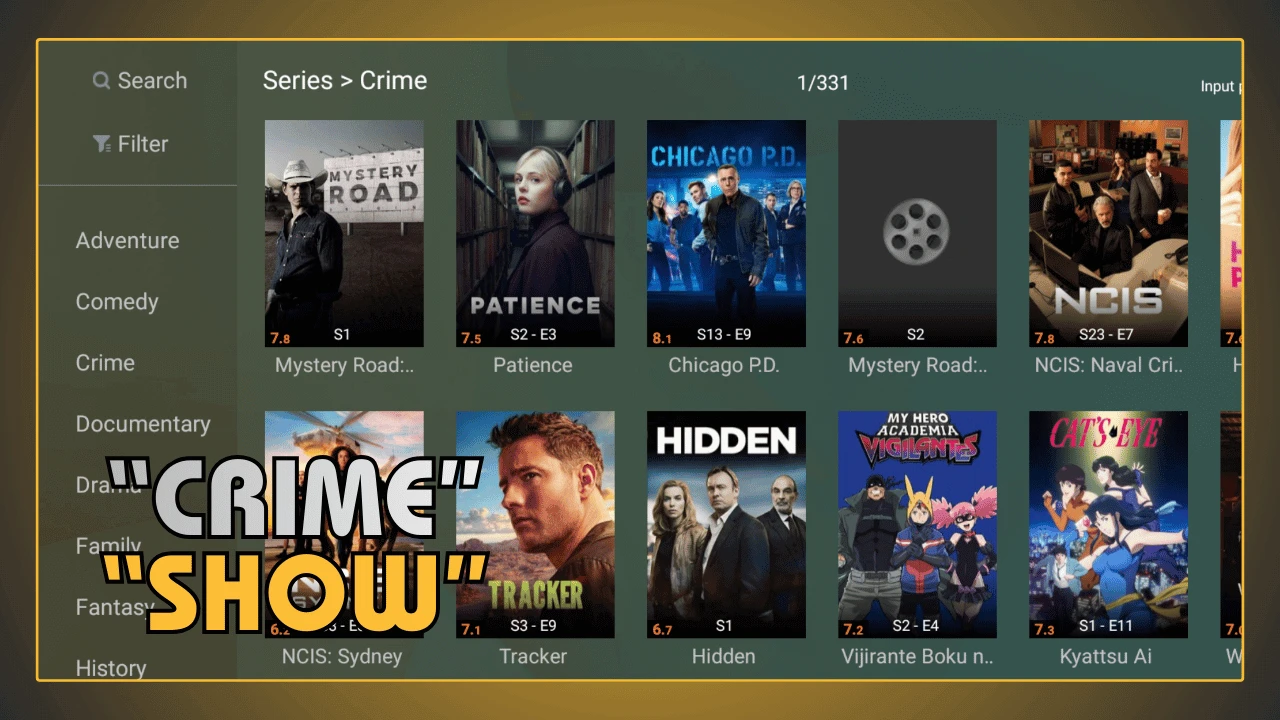 Séries de crime no YouCine APK