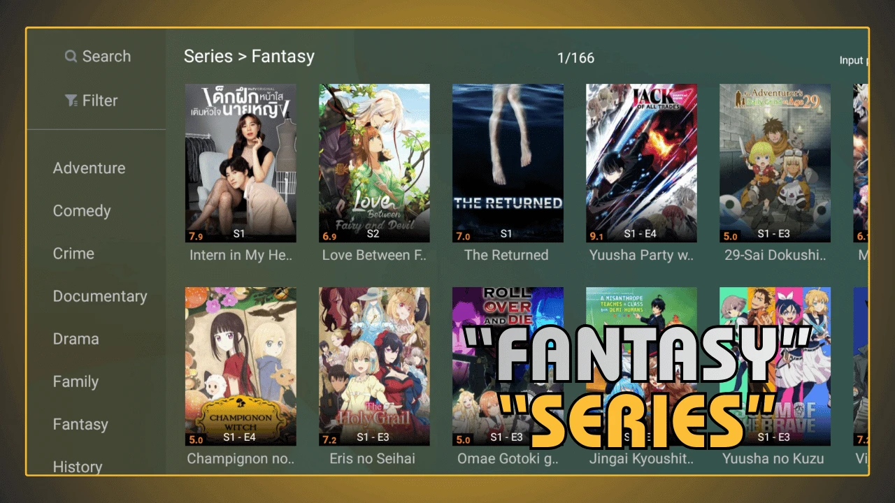 Séries de fantasia no YouCine APK