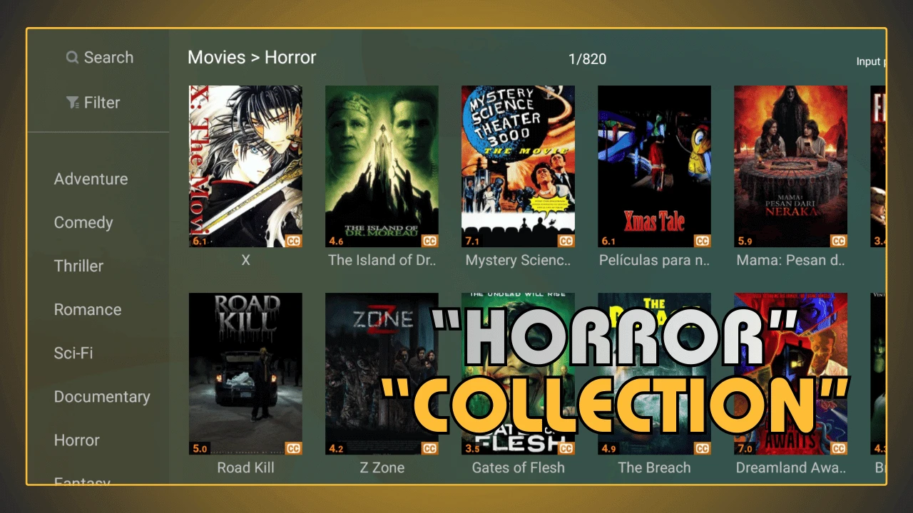 Filmes de terror no YouCine APK