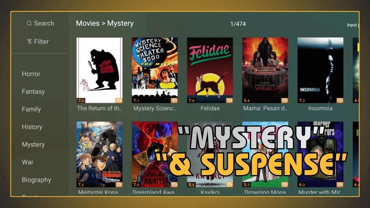 Filmes de mistério e suspense no YouCine APK