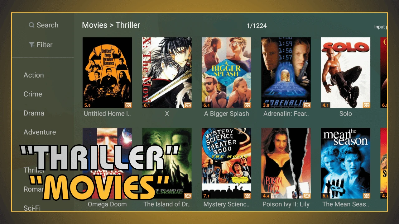 Filmes thriller no YouCine APK